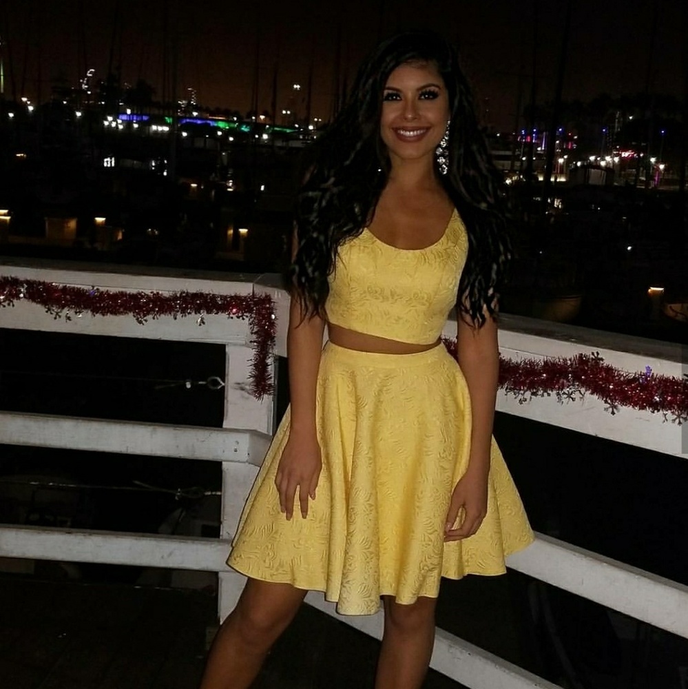 Yellow Two Piece Sherri Hill Dress